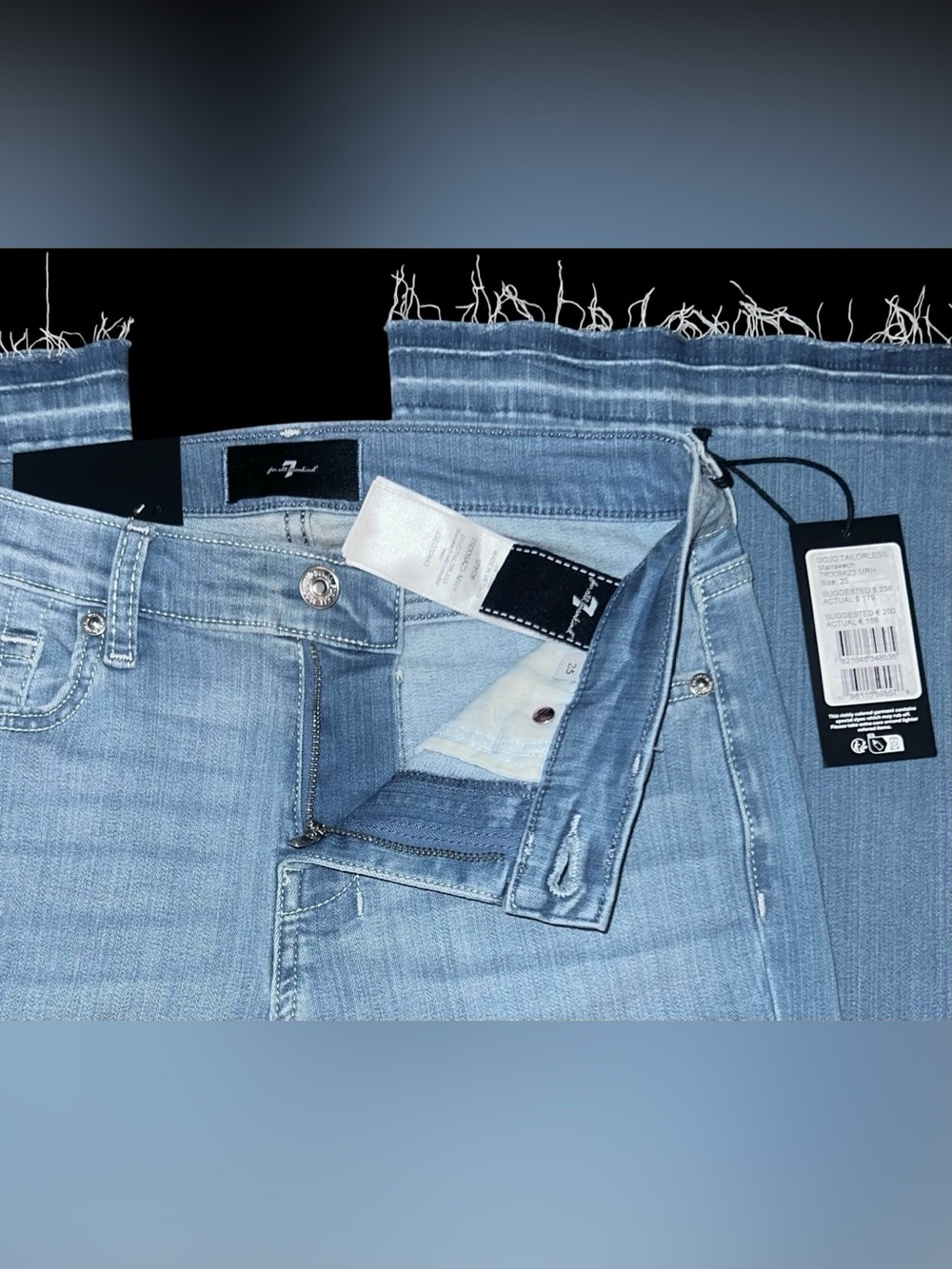 7 For All Mankind Dojo Tailorless- Unrolled Hem Jean, Size 25, NWT - Picture 8 of 13